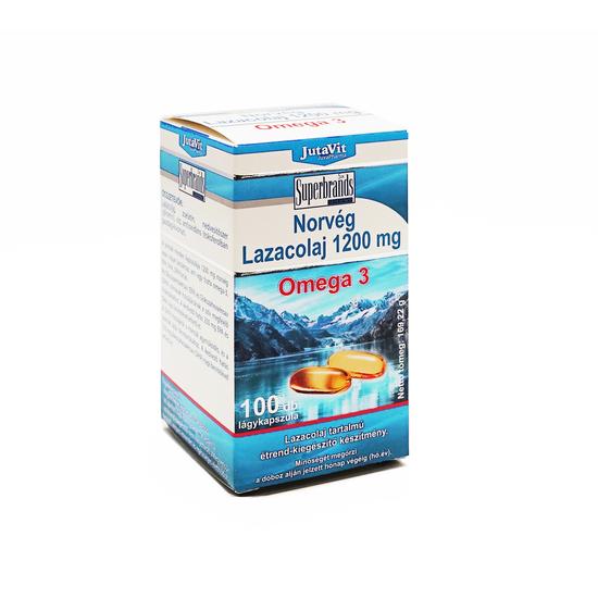Norvég Lazacolaj 1200mg Omega-3, 100dx -JutaVit-