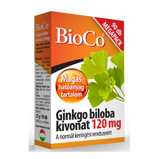Ginkgo biloba kivonat 120 mg Megapack 90x  -BioCo-