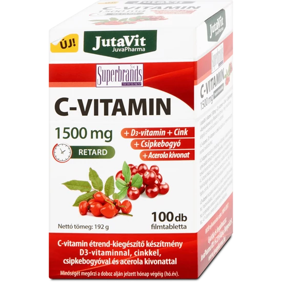 C-Vitamin 1500mg +csipkebogyó +Acerola kivonat -Jutavit-