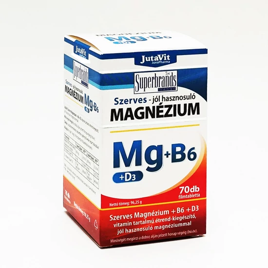 Szerves Magnézium + B6 + D3 filmtabletta 70x -Jutavit-